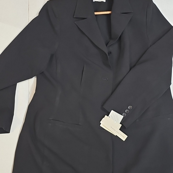 Amanda Smith Woman jacket coat 16W black work shoulder pads double breast layer - Picture 6 of 16